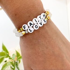 Faith and Love Crystals and Bead bracelet
